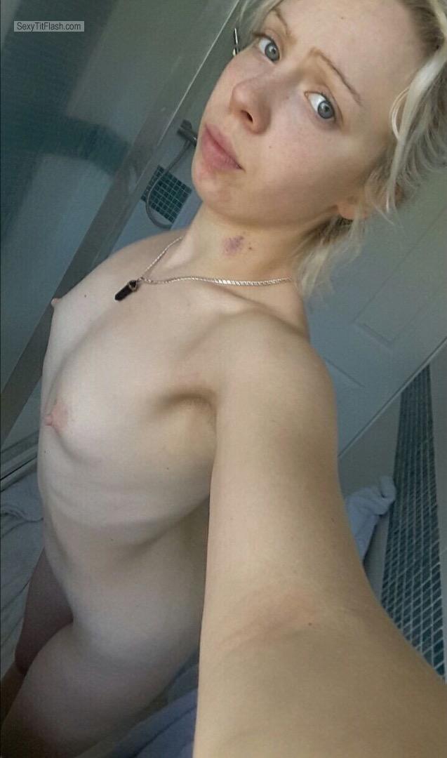 Tit Flash: Ex-Girlfriend's Very Small Tits (Selfie) - Topless Liz from United Kingdom